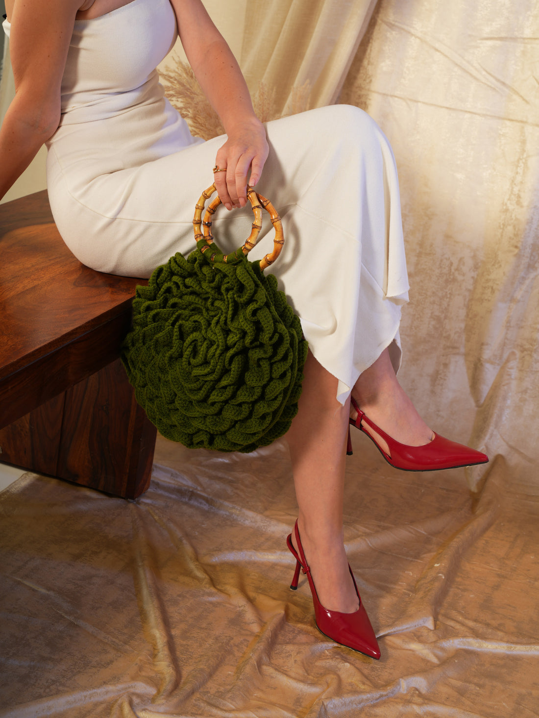 Boho Bloom Crochet Bag | variant: Green