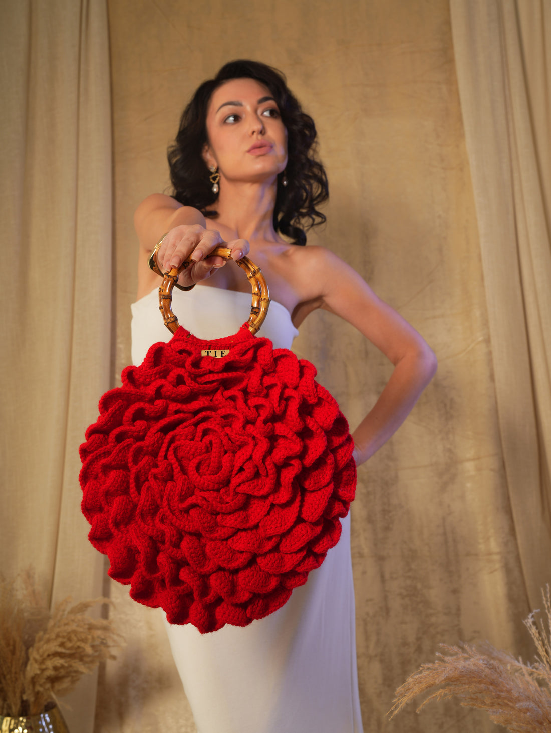 Boho Bloom Crochet Bag | variant: Red
