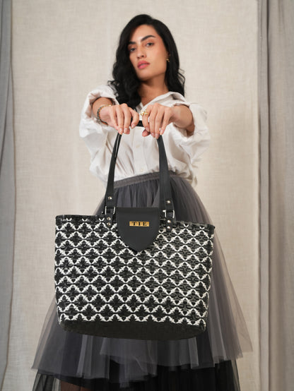 Chettinad Classic Black Tote Bag