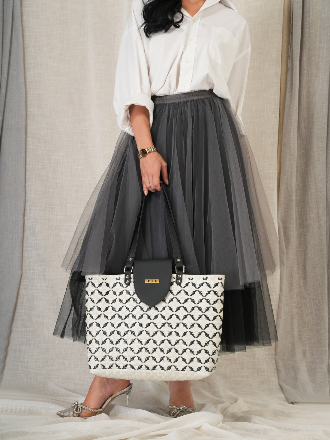 Chettinad Classic White Tote Bag | variant: White