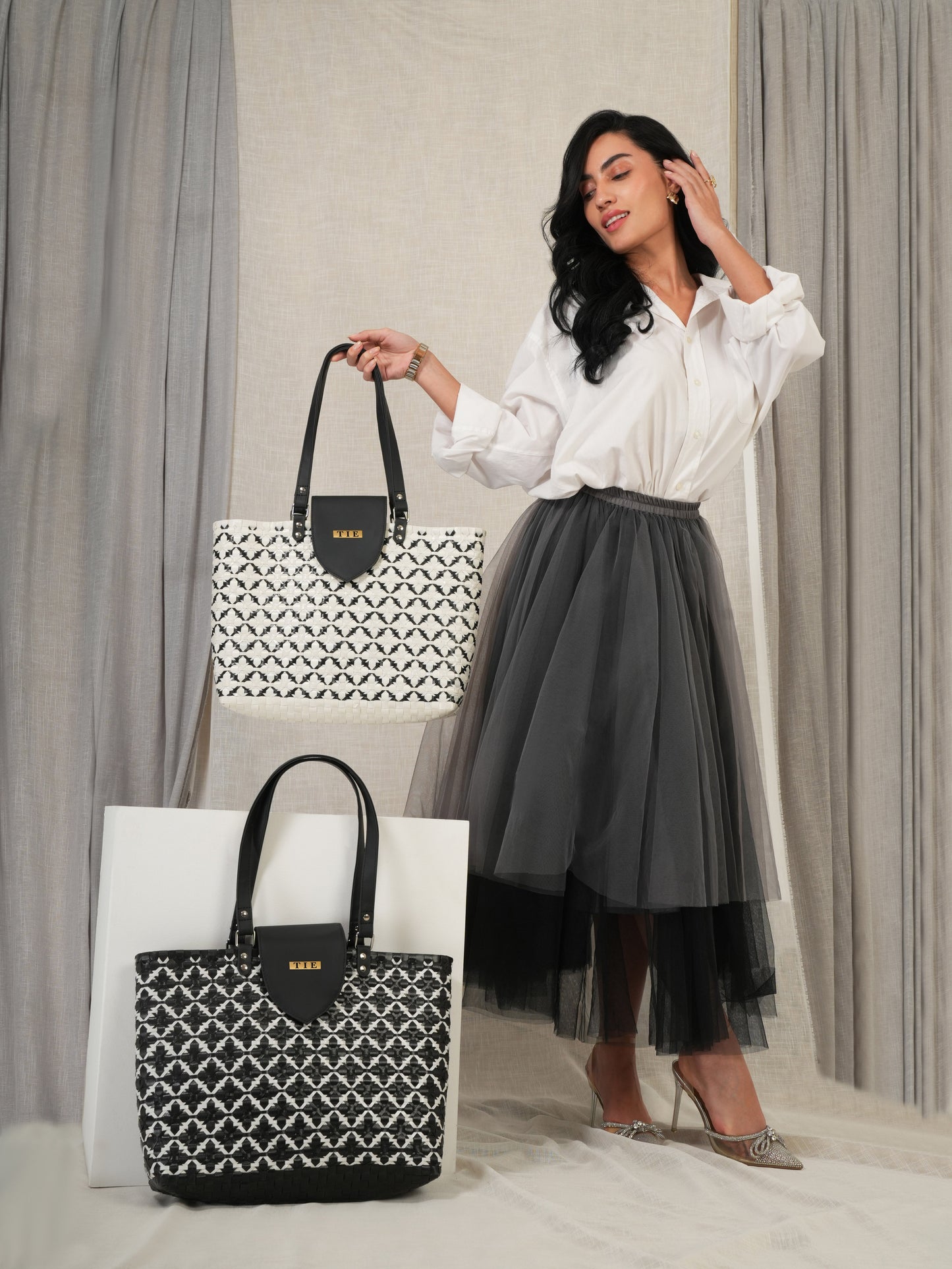 Chettinad Classic White Tote Bag