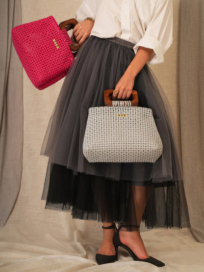 D-Clasp Grey Wire Bag