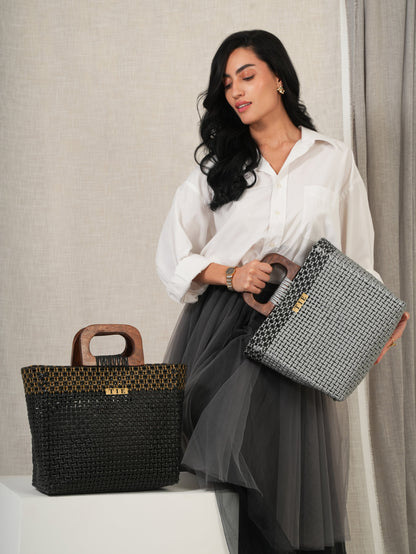 Openweave Wire Basket - Black & Gold