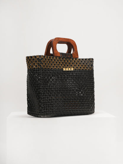 Openweave Wire Basket - Black & Gold