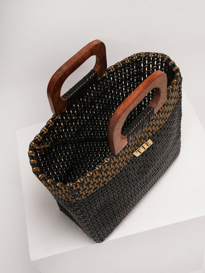 Openweave Wire Basket - Black & Gold