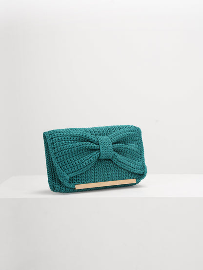 Teal Bow Clutch