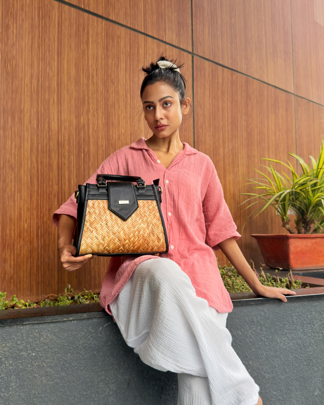 Cleo Cane Satchel Bag