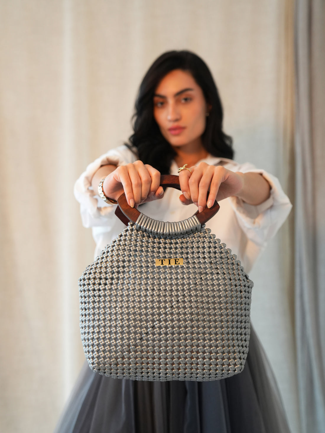 Minimesh Silver Wire Bag | variant: Silver