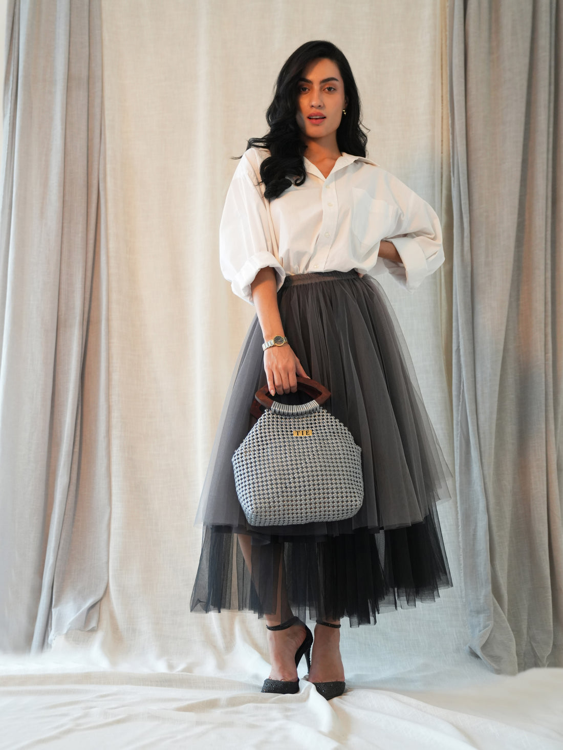 Minimesh Silver Wire Bag | variant: Silver