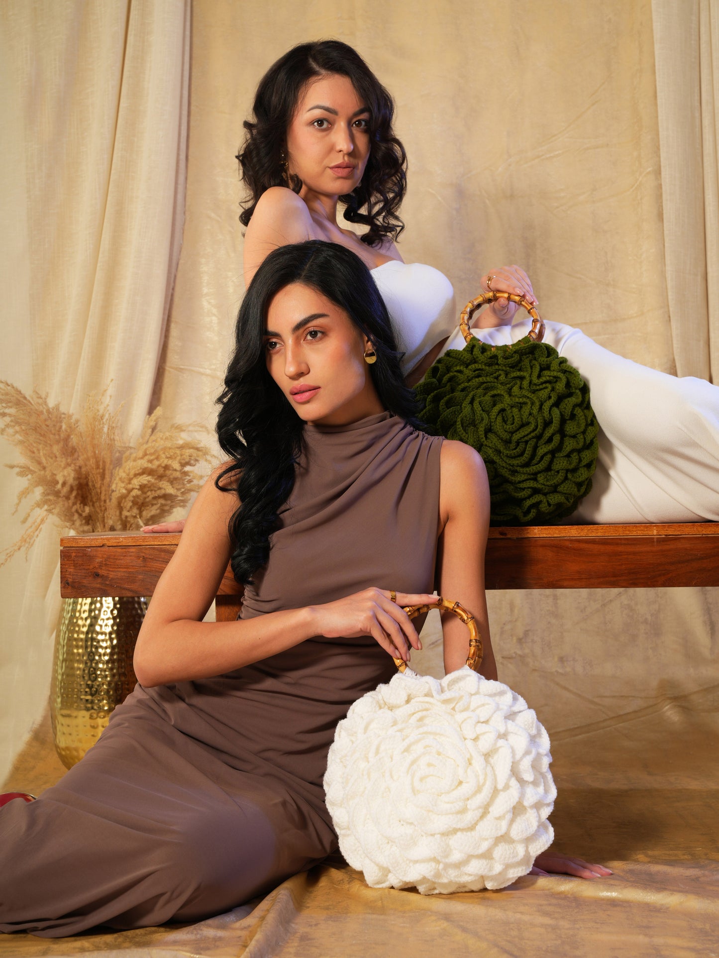 Olive Green Crochet Bag