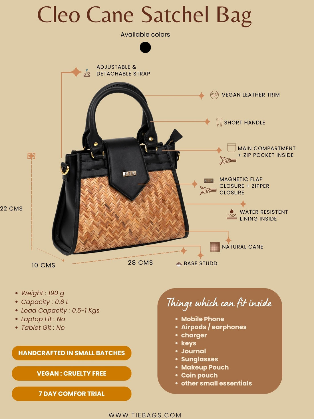 Cleo Cane Satchel Bag